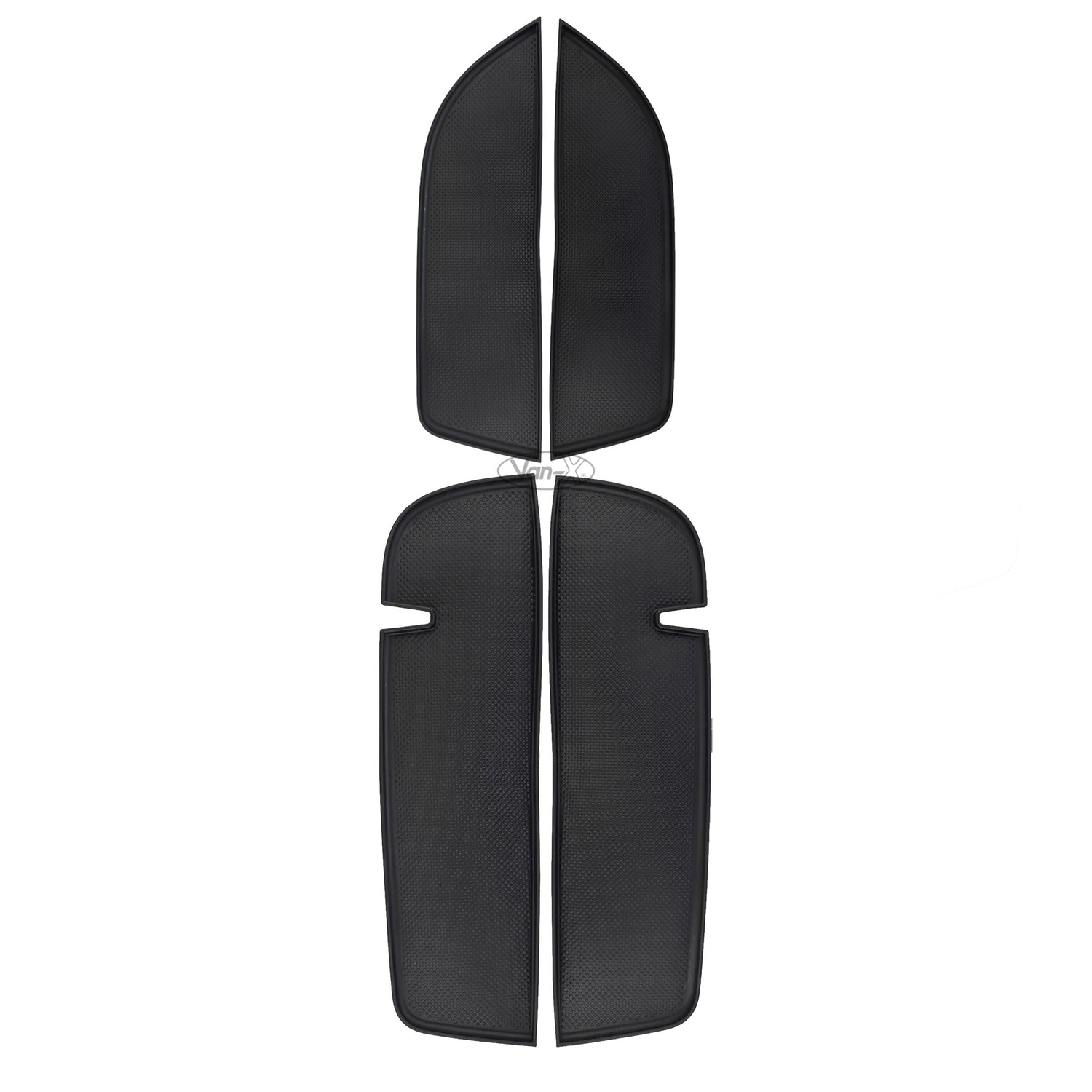 For VW T5, T5.1 Door Pocket Inserts, Rubber, Door Liner (Black) Double Passenger + Driver Interior Styling