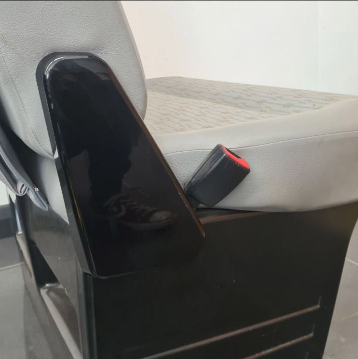 For VW T5, T5.1 Twin Seat Hinge Covers – Piano Black Finish for Transporter Interior Styling Upgrade