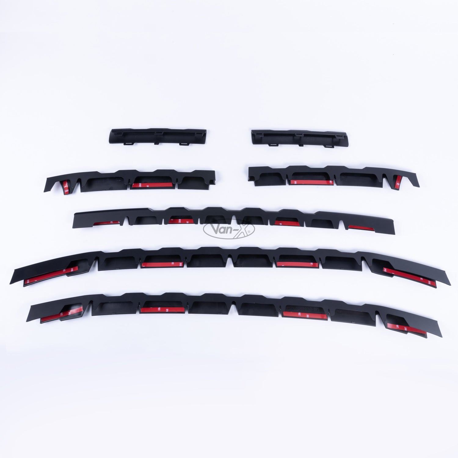 For Ford Transit Custom Matte Black Front Grille Trims (7Pcs) - MK1 (2012-2018) - Ready to Fit