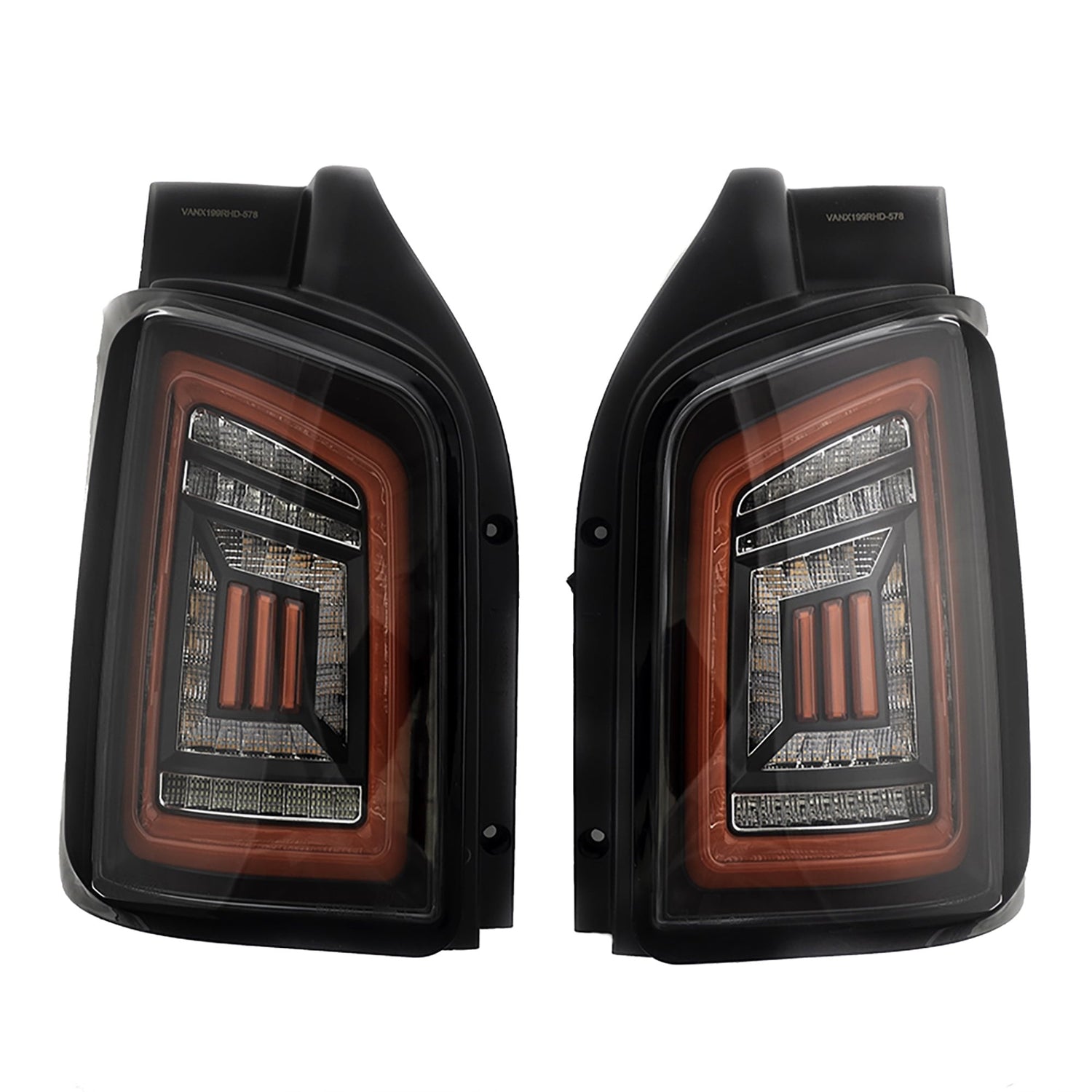 For VW T5 Transporter MK3.1 Van Barndoor LED Rear Lights Clear Ideal LED Full Frame Led Light- Bar