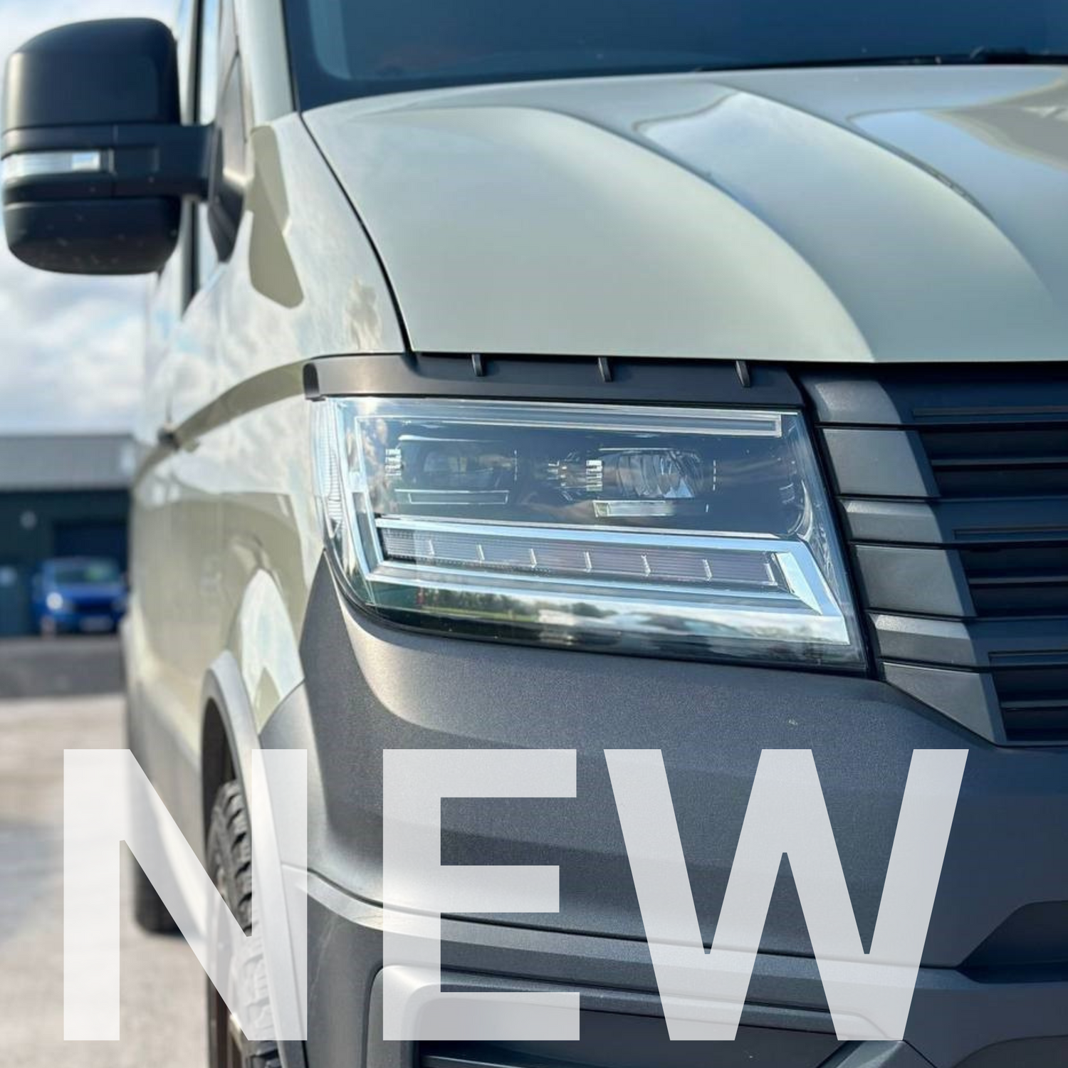 For New VW Crafter Headlight Eyebrow Trim – Gloss Black - Van Styling Accessory by Van-X