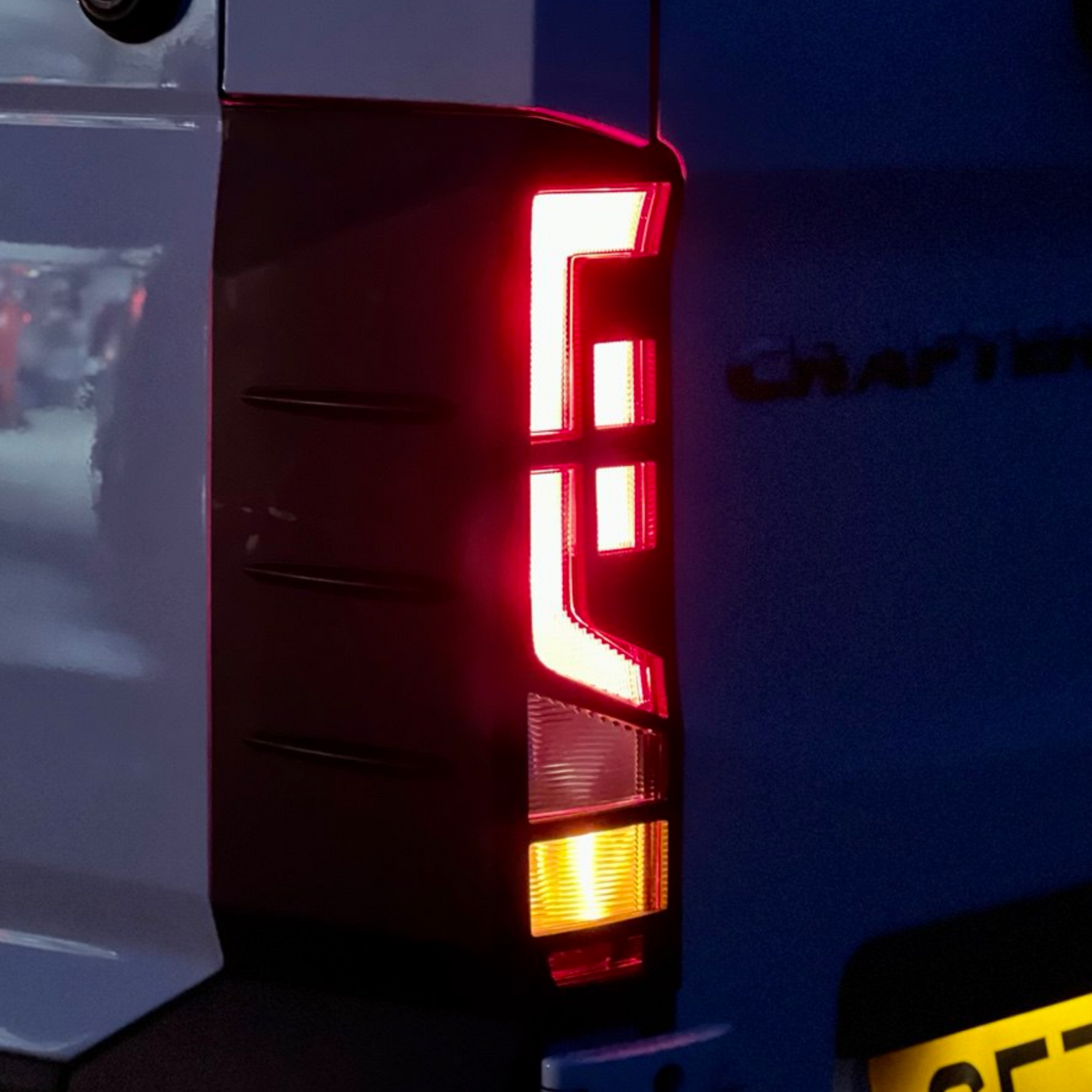 For MAN TGE Rear Light Guards - Gloss Black Protection (2018+)