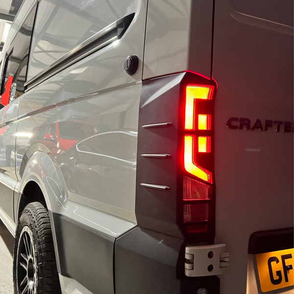 For MAN TGE Rear Light Guards - Ultimate Matte Black Hammerite Protection (2018+)