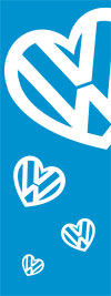 Veedub heart logo Banner flag 8ft x 3ft