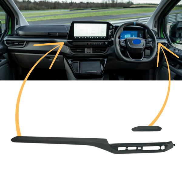 For Ford Transit Custom 2024+ Lower Dash Styling Trims | Matte Black Interior Upgrade | Van-X