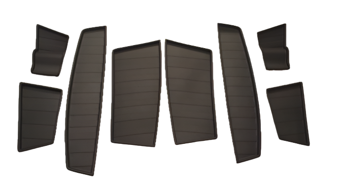 For Vauxhall Vivaro Door Pocket Rubber Inserts & Mats – Black Interior Storage Liners