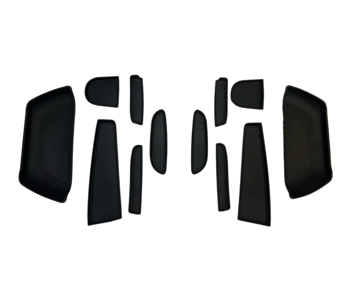 For Fiat Ducato RAM ProMaster Rubber Door Pocket Liner Inserts - Black - Van-X | Premium Door Storage Solution