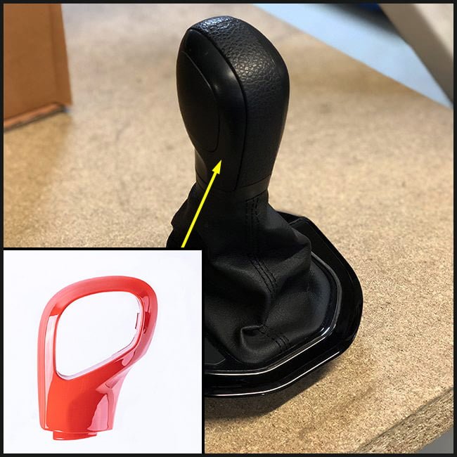 For VW T6 Transporter DSG Gear Knob Styling Caps – Red Painted Upgrade, Ready to Fit