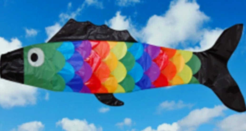 Giant fish windsock 150cm long