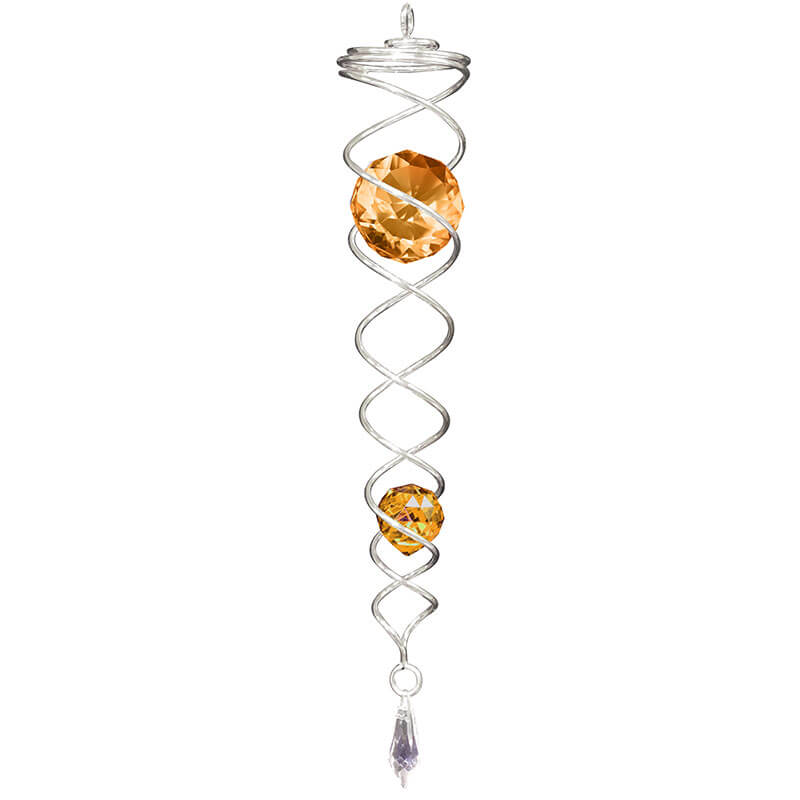 Large 30cm crystal tail YELLOW ideal for use with stainless windspinner