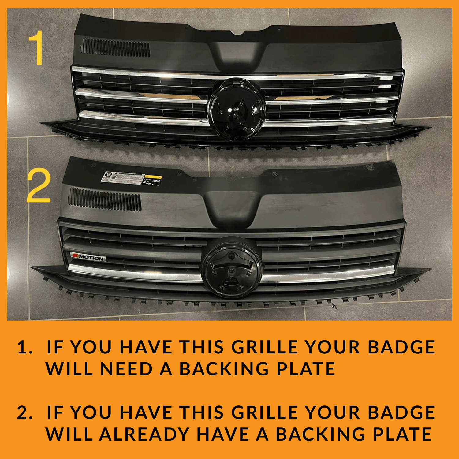 For VW T6 Front R-Line Badgeless Grille - Gloss Black