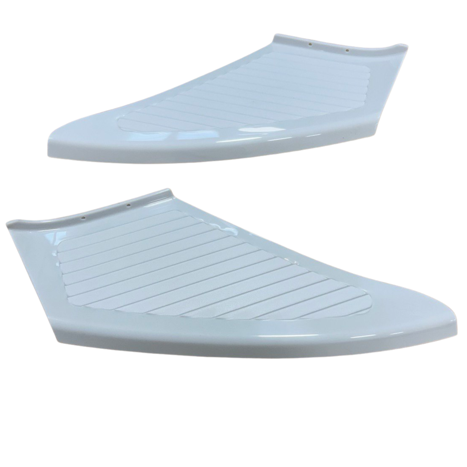 For Vauxhall Movano Front Bumper Foot Plate Protectors – White, Set of 2 | Van-X