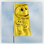 Smile face Banner flag 8ft x 3ft