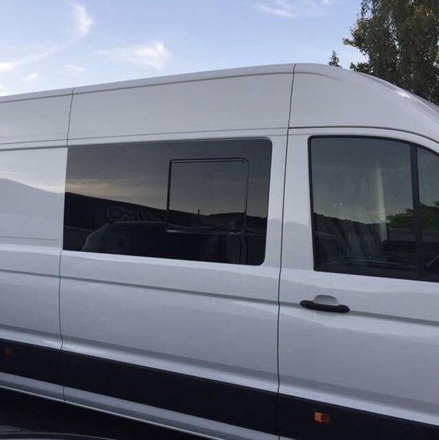 For Volkswagen Crafter New Shape Side Sliding Window Genuine Tinted/Limo Glass, Dark, MWB, LWB, XLWB (2017 - onward)