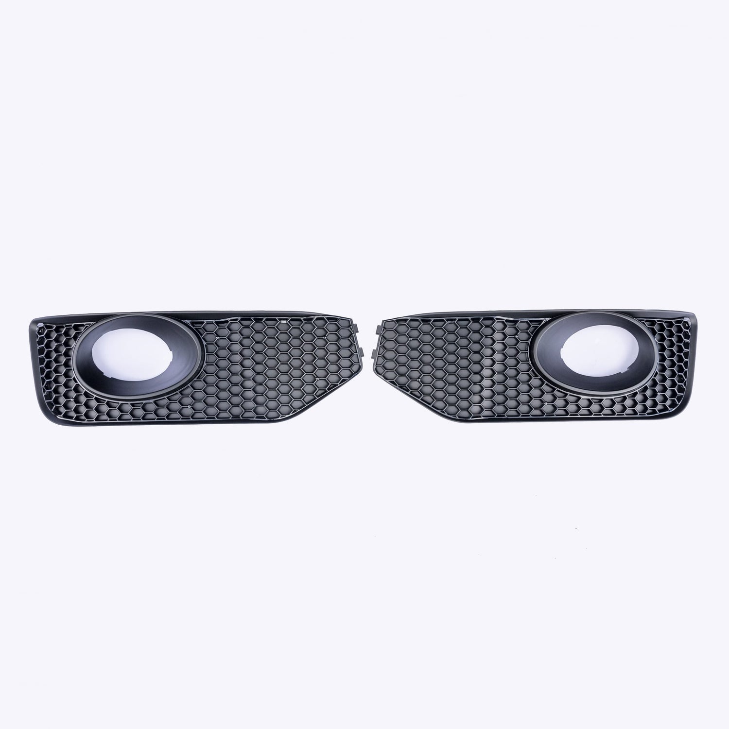 For VW T5 .1 Transporter Honeycomb Sportline Front Spoiler Foglight Trims (Gloss Black)