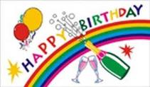 Happy birthday flag 3ft x 2ft with eyelets