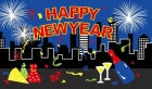 Happy new year celebration christmas flag 5x3ft