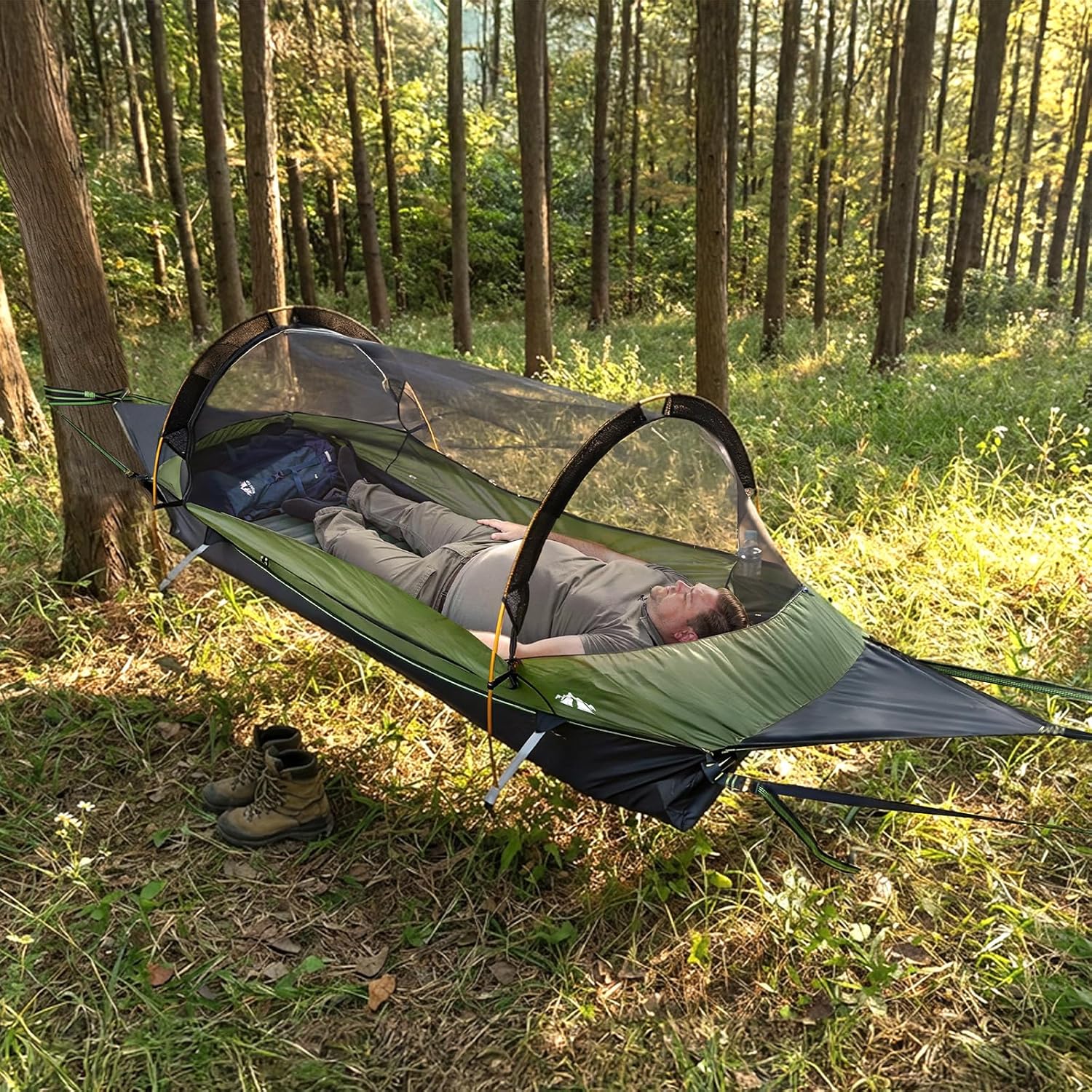 Night Cat Pro Flat-Lay Hammock Tent with Sleeping Pad – Complete Camping System