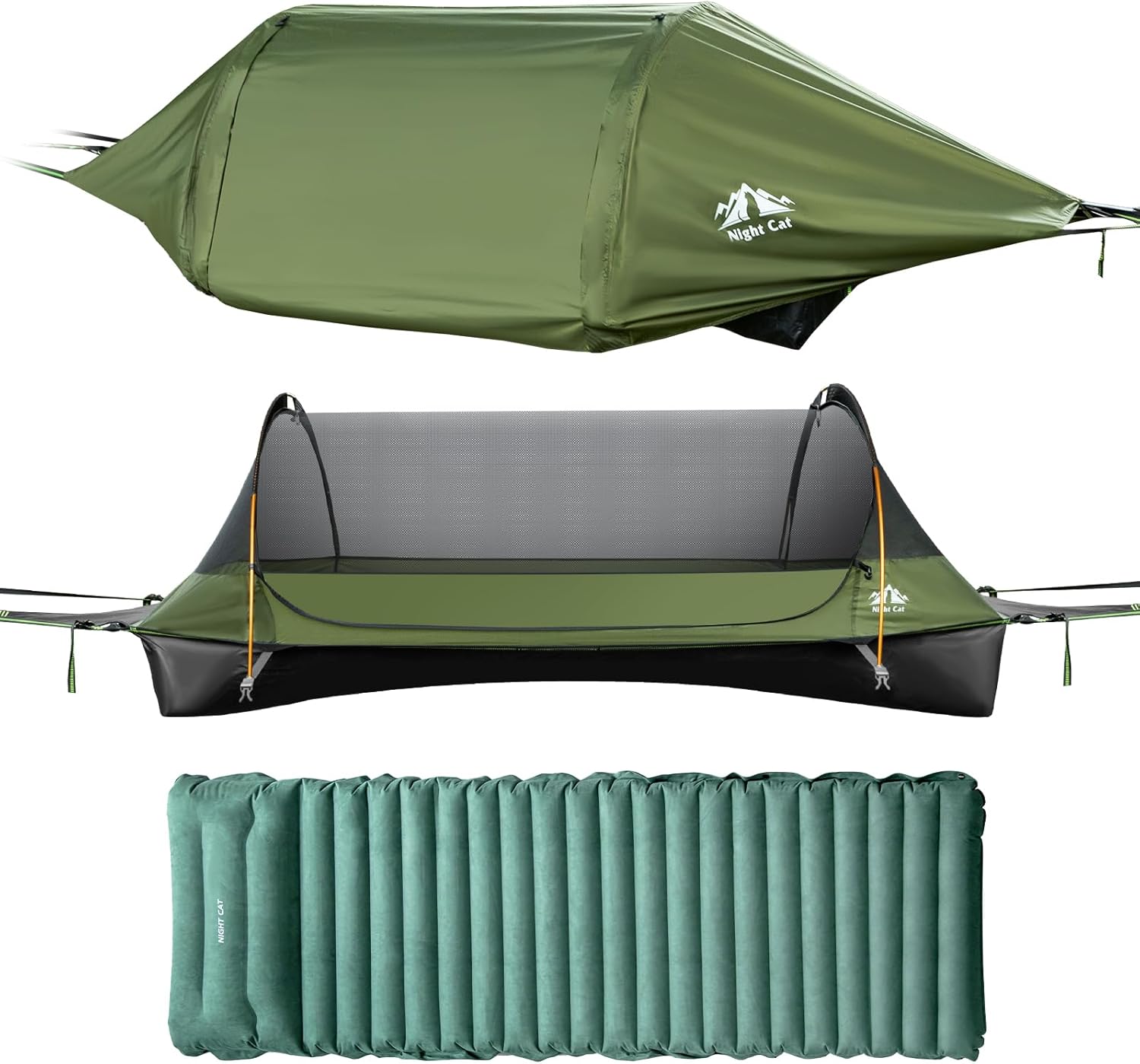 Night Cat Pro Flat-Lay Hammock Tent with Sleeping Pad – Complete Camping System