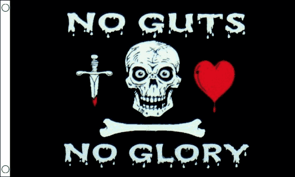 No guts no glory pirate flag 5ft x 3ft with eyelets