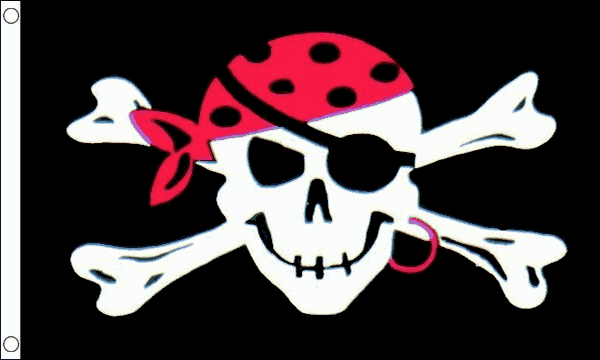One eyed jack pirate flag 5ft x 3ft with two eyelets