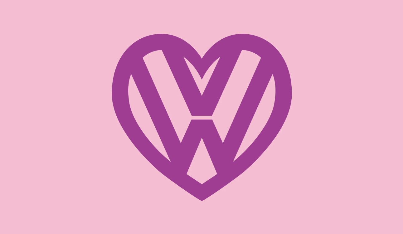 Dub flag with heart logo PINK/PURPLE 5ft x 3ft veedub beetle split bay T25 T4 T5 T6
