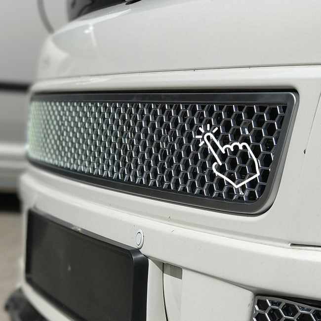 For VW T5.1 Front Mesh Honeycomb Bumper (Matte Chrome) Painted and Ready to Fit