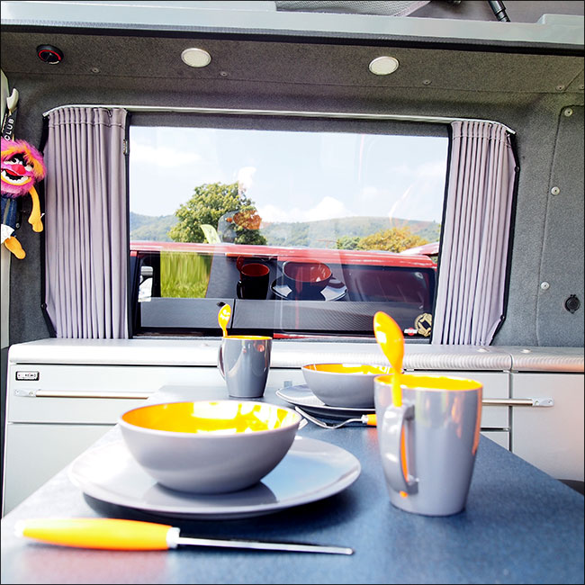 For VW T5 Transporter Van Conversion Premium Curtains - Black/Grey - CREATE YOUR OWN BUNDLE! Van-X