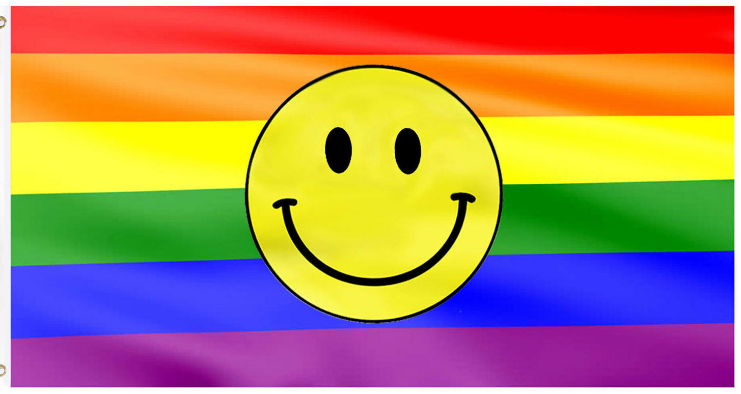 Rainbow smile flag 2ft x 2ft