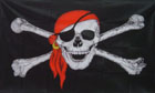 Skull and scarf  PIRATE BANDANA flag 3ft x 2ft