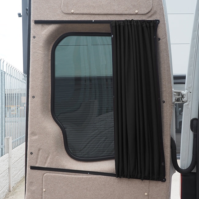 For MAN TGE / New Crafter Premium 1 x Barndoor Window Curtains Campervan Conversion Blackout Van-X