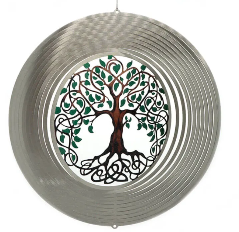 Tree of life stainless steel 6 inch garden windspinner