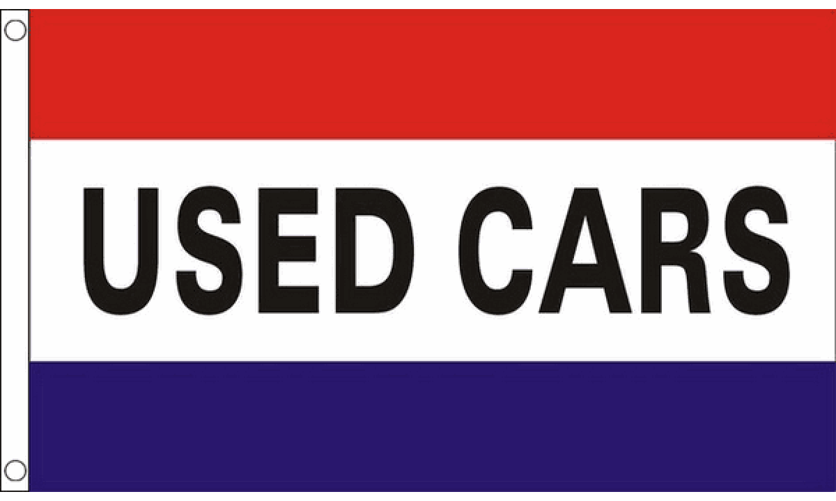 Used cars flag 5ft x 3ft with eyelets
